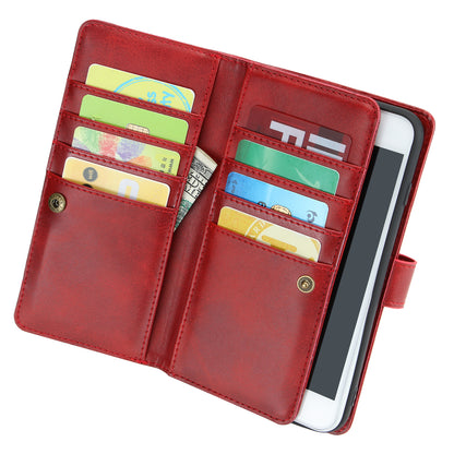 Shockproof Split Leather Phone Cover Cellphone Protection Case With Multiple Card Slots for iPhone 8 / 7 / SE (2022)/SE (2020)