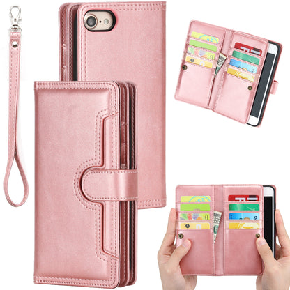 Shockproof Split Leather Phone Cover Cellphone Protection Case With Multiple Card Slots for iPhone 8 / 7 / SE (2022)/SE (2020)