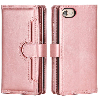 Shockproof Split Leather Phone Cover Cellphone Protection Case With Multiple Card Slots for iPhone 8 / 7 / SE (2022)/SE (2020)