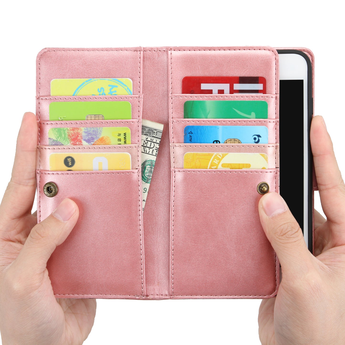 Shockproof Split Leather Phone Cover Cellphone Protection Case With Multiple Card Slots for iPhone 8 / 7 / SE (2022)/SE (2020)