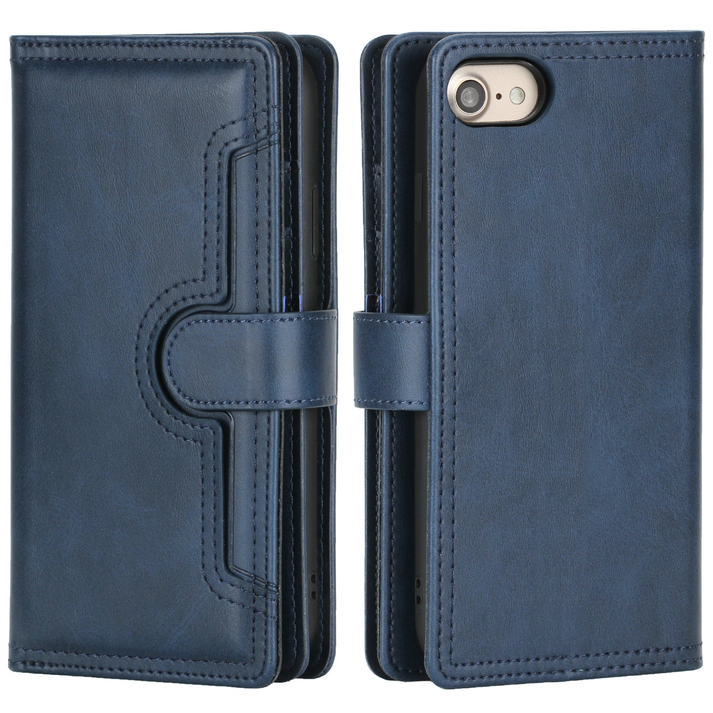 Shockproof Split Leather Phone Cover Cellphone Protection Case With Multiple Card Slots for iPhone 8 / 7 / SE (2022)/SE (2020)