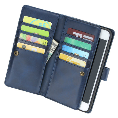 Shockproof Split Leather Phone Cover Cellphone Protection Case With Multiple Card Slots for iPhone 8 / 7 / SE (2022)/SE (2020)