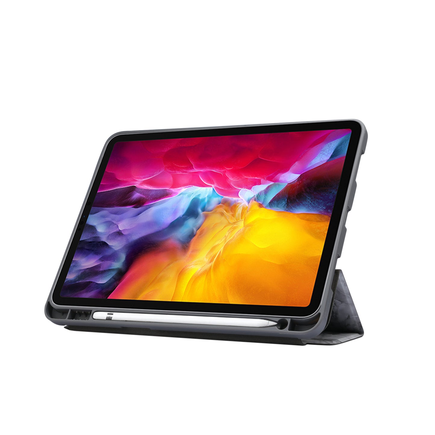 Marble Pattern Tri-fold Stand Smart Leather Case with Pen Slot for iPad Pro 11-inch (2020)/(2018)