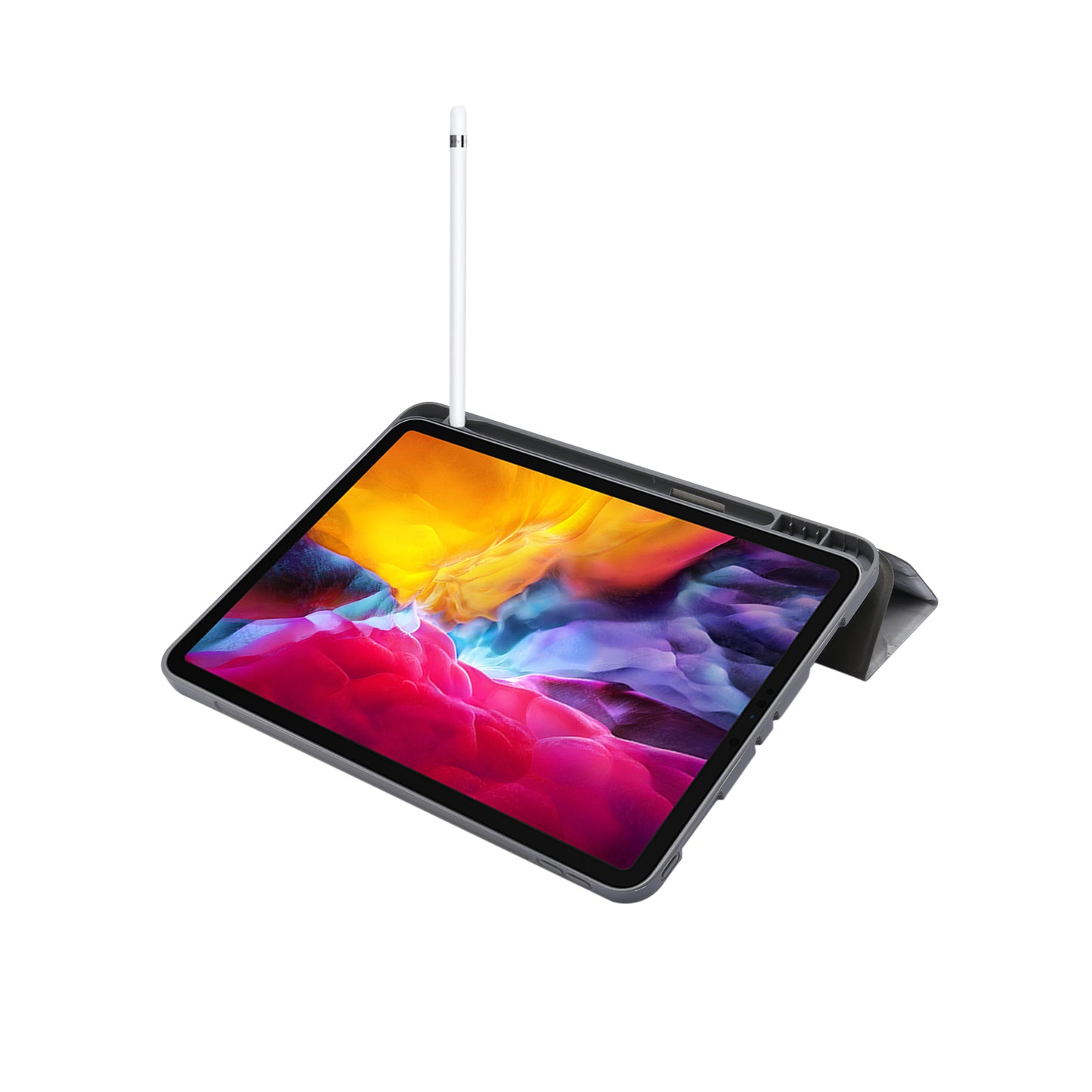 Marble Pattern Tri-fold Stand Smart Leather Case with Pen Slot for iPad Pro 11-inch (2020)/(2018)