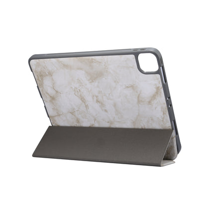 Marble Pattern Tri-fold Stand Smart Leather Case with Pen Slot for iPad Pro 11-inch (2020)/(2018)