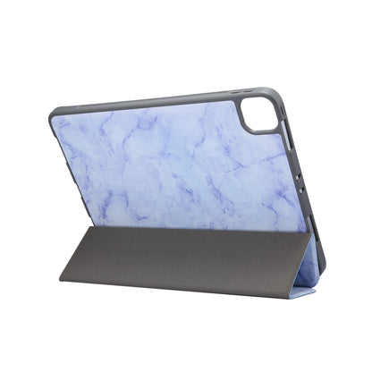 Marble Pattern Tri-fold Stand Smart Leather Case with Pen Slot for iPad Pro 11-inch (2020)/(2018)