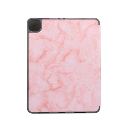 Marble Pattern Tri-fold Stand Smart Leather Case with Pen Slot for iPad Pro 11-inch (2020)/(2018)
