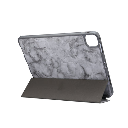 Marble Pattern Tri-fold Stand Smart Leather Case with Pen Slot for iPad Pro 11-inch (2020)/(2018)