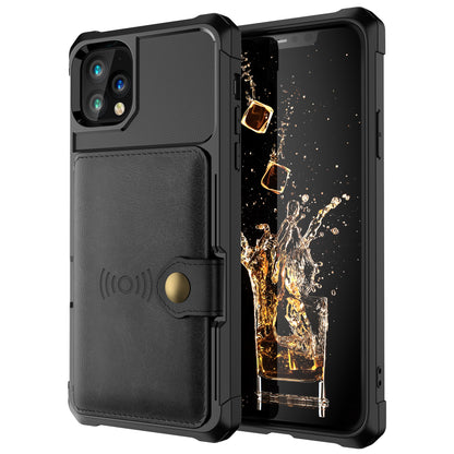 Leather Coated TPU Case with Wallet Kickstand Built-in Magnetic Sheet for iPhone 11 Pro Max 6.5 inch