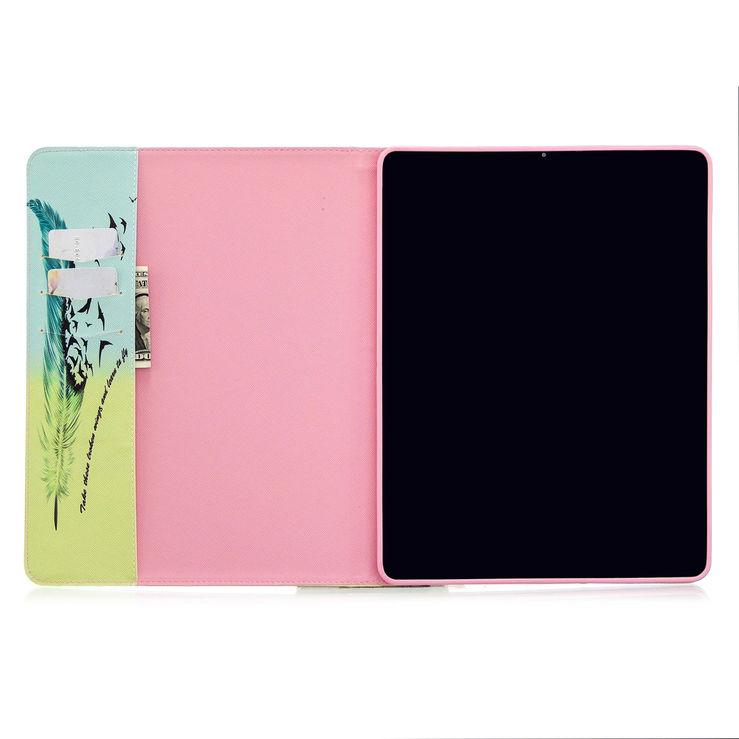 Printing Surface Leather Wallet Stand Case for iPad Pro 12.9-inch (2020)