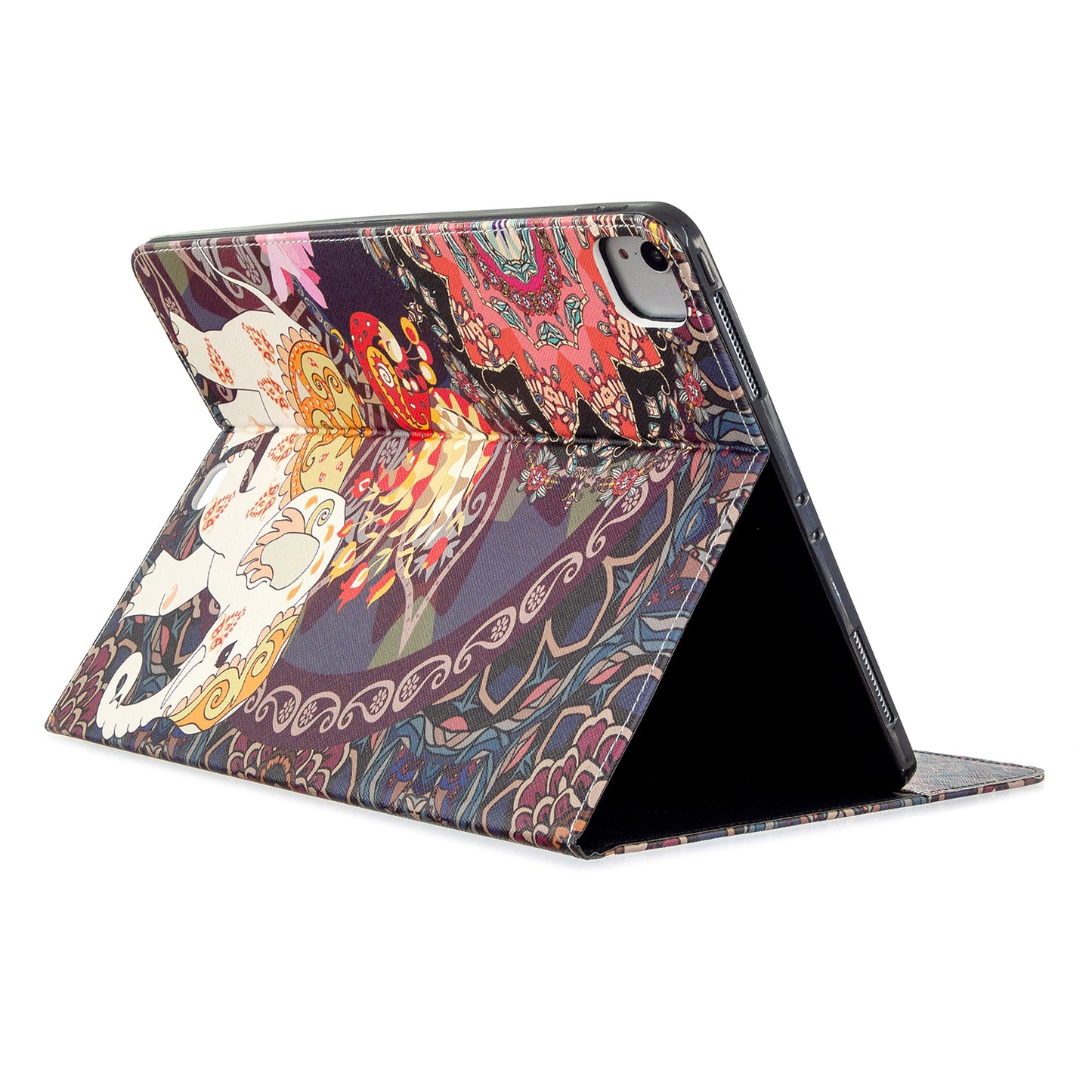 Printing Surface Leather Wallet Stand Case for iPad Pro 12.9-inch (2020)