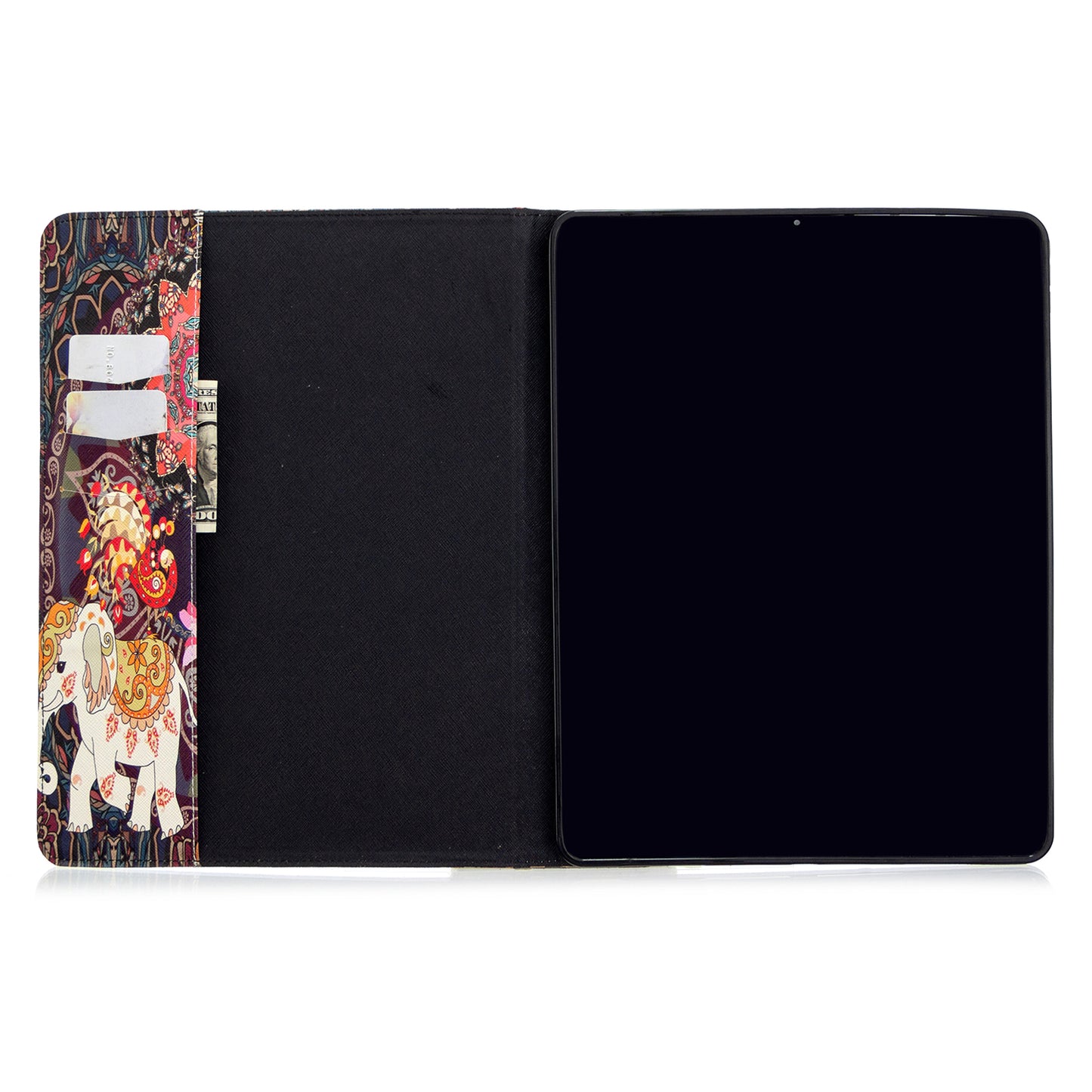 Printing Surface Leather Wallet Stand Case for iPad Pro 12.9-inch (2020)