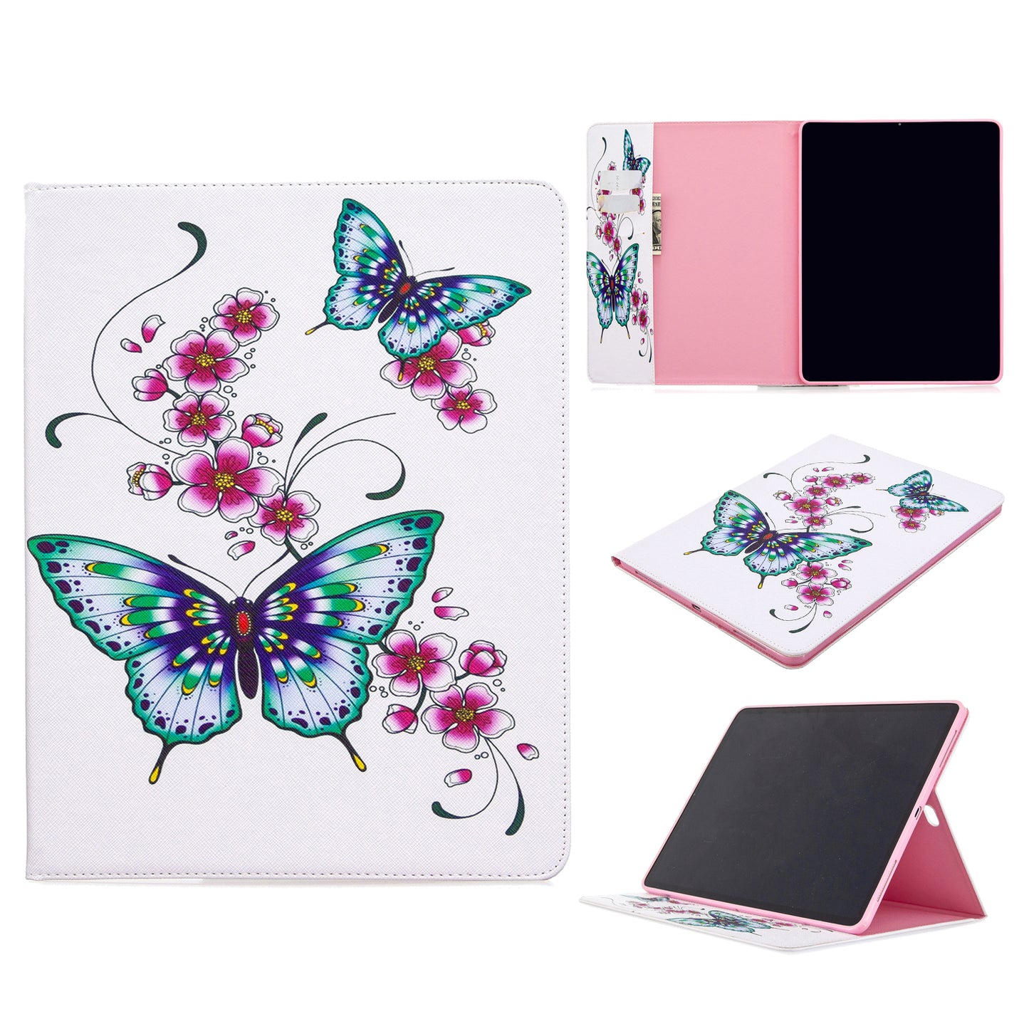 Printing Surface Leather Wallet Stand Case for iPad Pro 12.9-inch (2020)