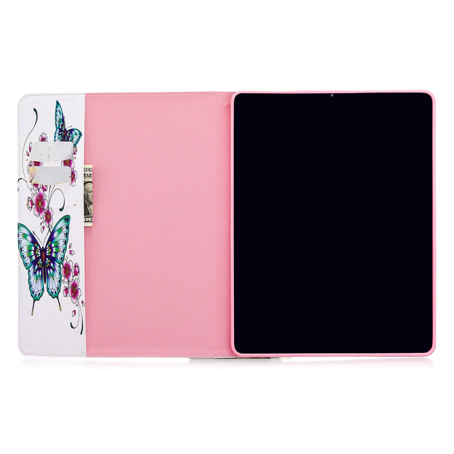 Printing Surface Leather Wallet Stand Case for iPad Pro 12.9-inch (2020)