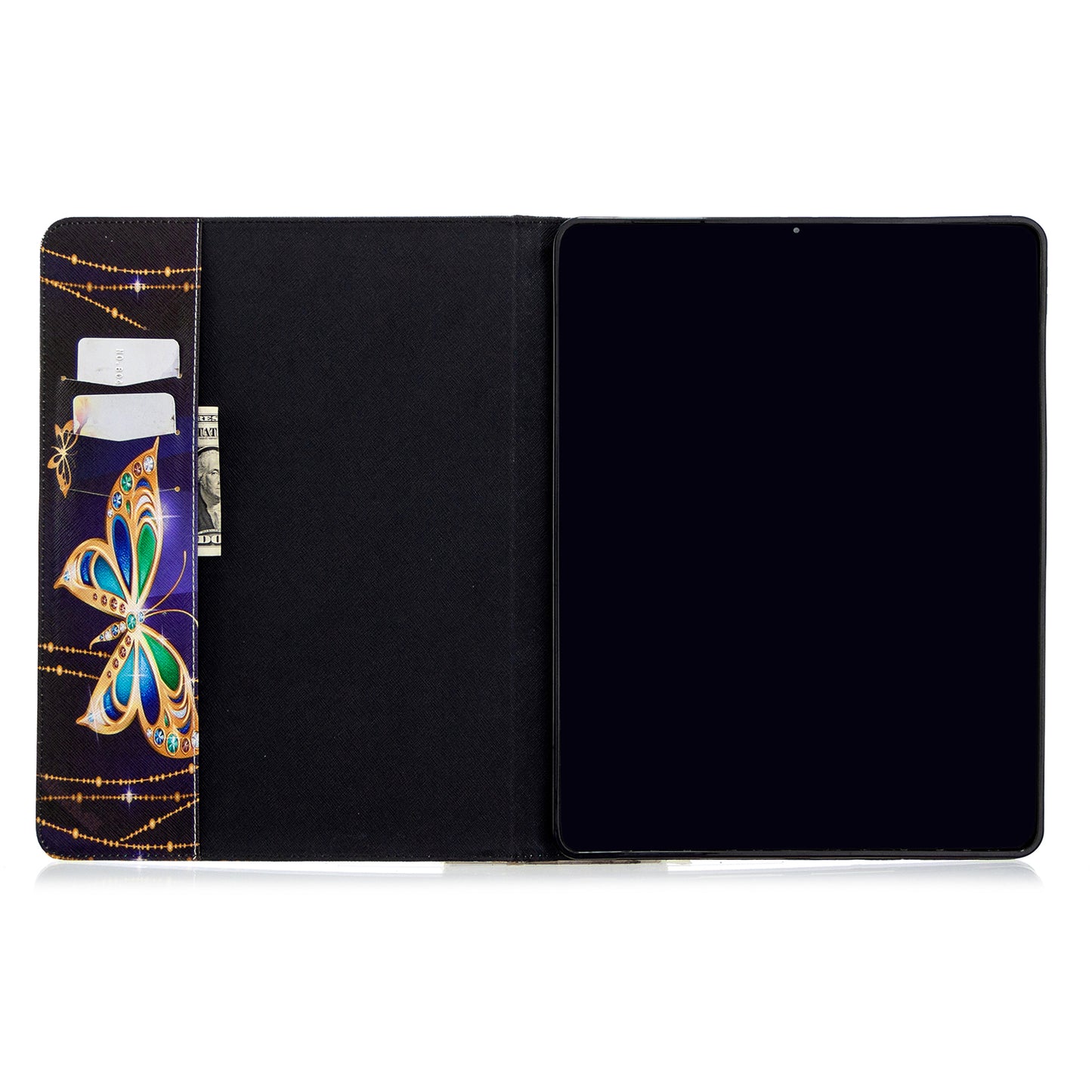 Printing Surface Leather Wallet Stand Case for iPad Pro 12.9-inch (2020)