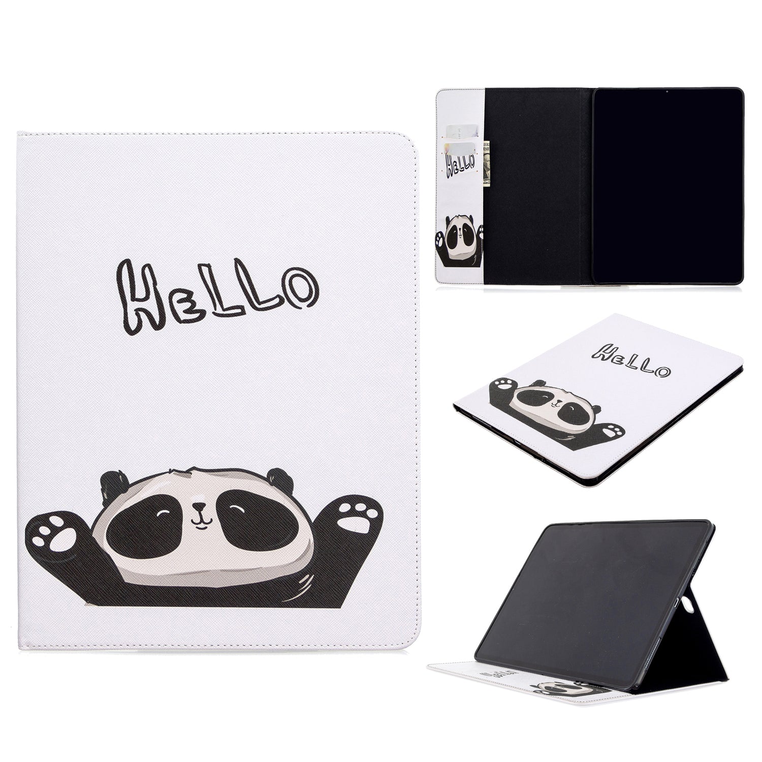 Printing Surface Leather Wallet Stand Case for iPad Pro 12.9-inch (2020)
