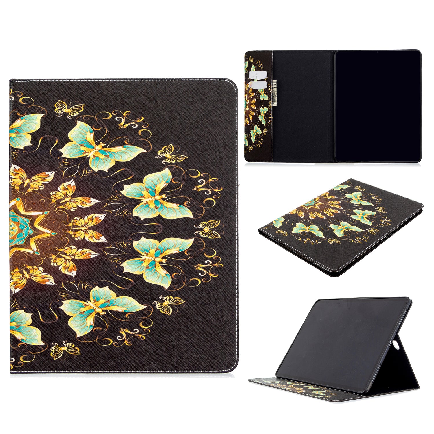 Printing Surface Leather Wallet Stand Case for iPad Pro 12.9-inch (2020)