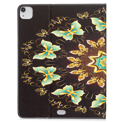 Printing Surface Leather Wallet Stand Case for iPad Pro 12.9-inch (2020)