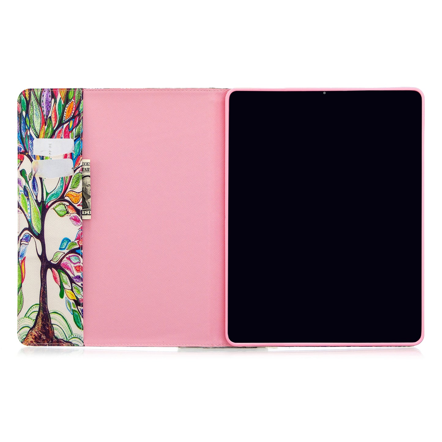 Printing Surface Leather Wallet Stand Case for iPad Pro 12.9-inch (2020)