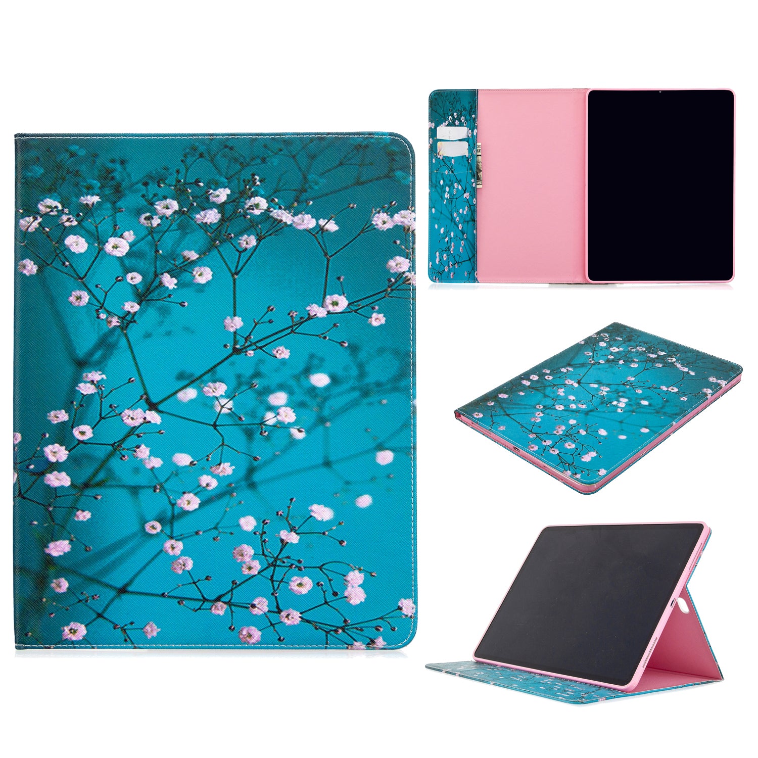 Printing Surface Leather Wallet Stand Case for iPad Pro 12.9-inch (2020)
