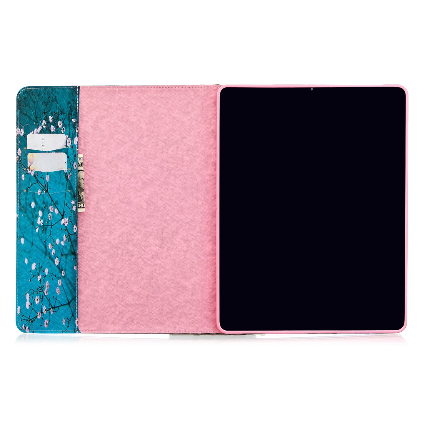 Printing Surface Leather Wallet Stand Case for iPad Pro 12.9-inch (2020)