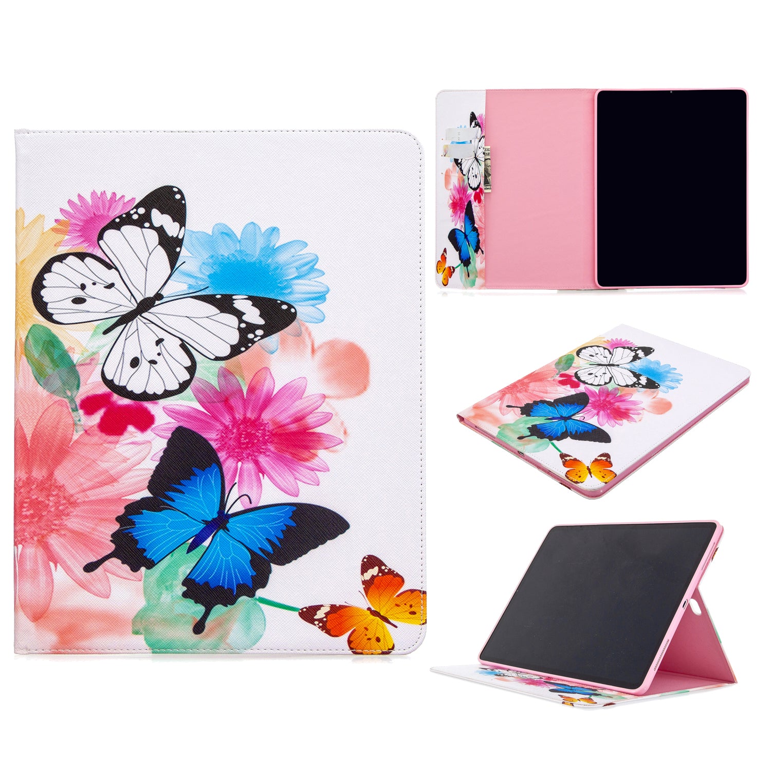 Printing Surface Leather Wallet Stand Case for iPad Pro 12.9-inch (2020)