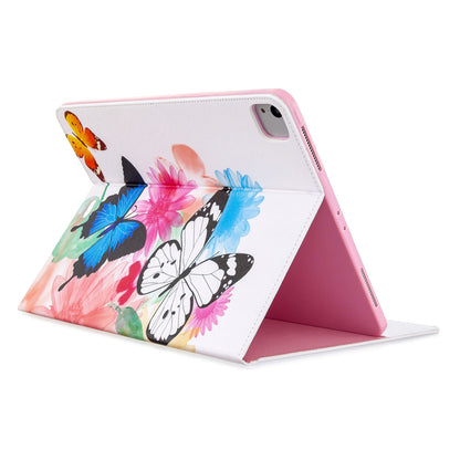 Printing Surface Leather Wallet Stand Case for iPad Pro 12.9-inch (2020)