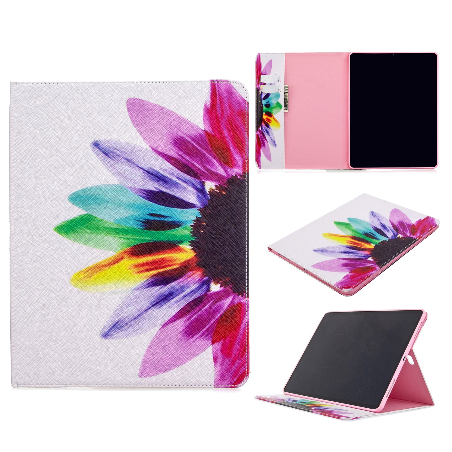 Printing Surface Leather Wallet Stand Case for iPad Pro 12.9-inch (2020)