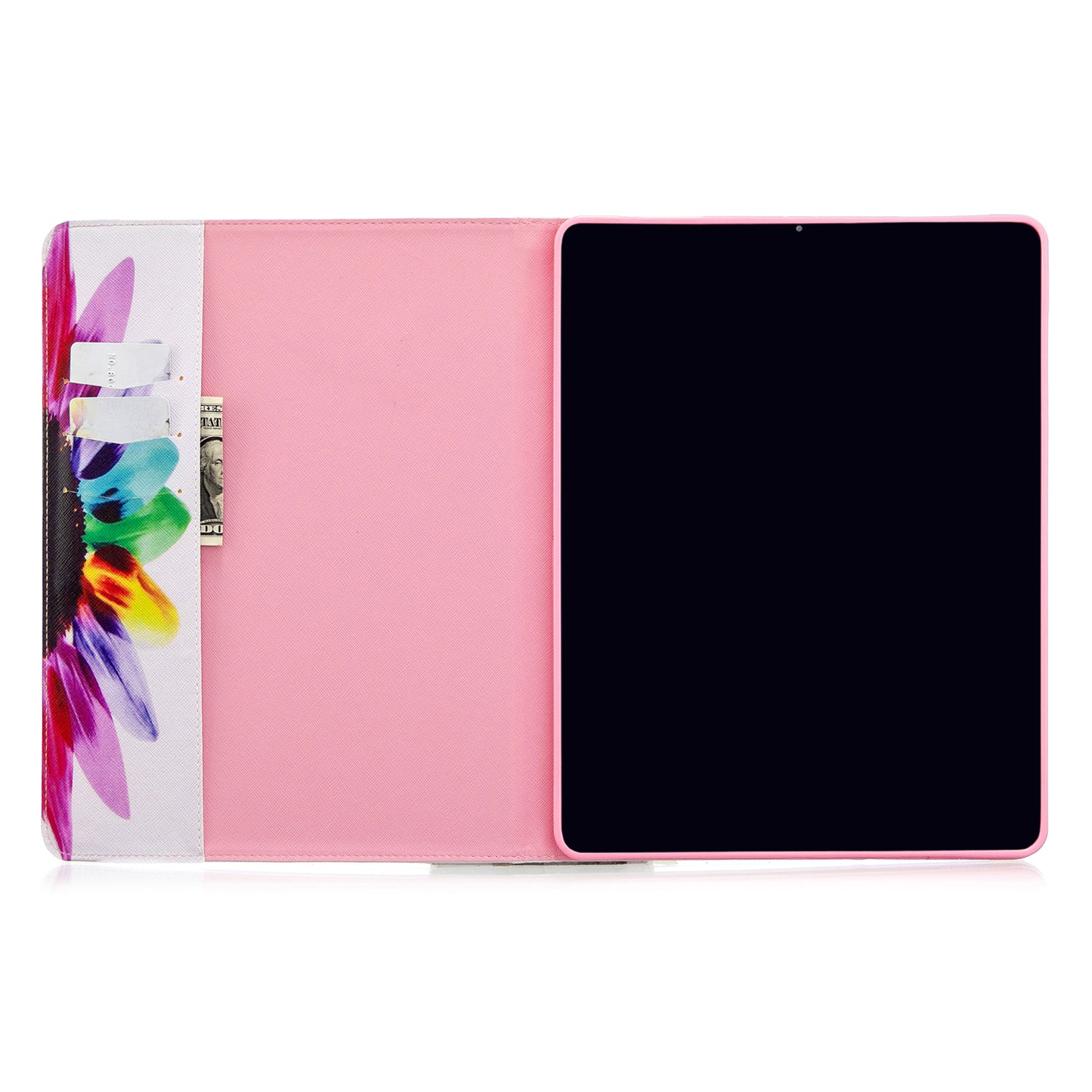 Printing Surface Leather Wallet Stand Case for iPad Pro 12.9-inch (2020)