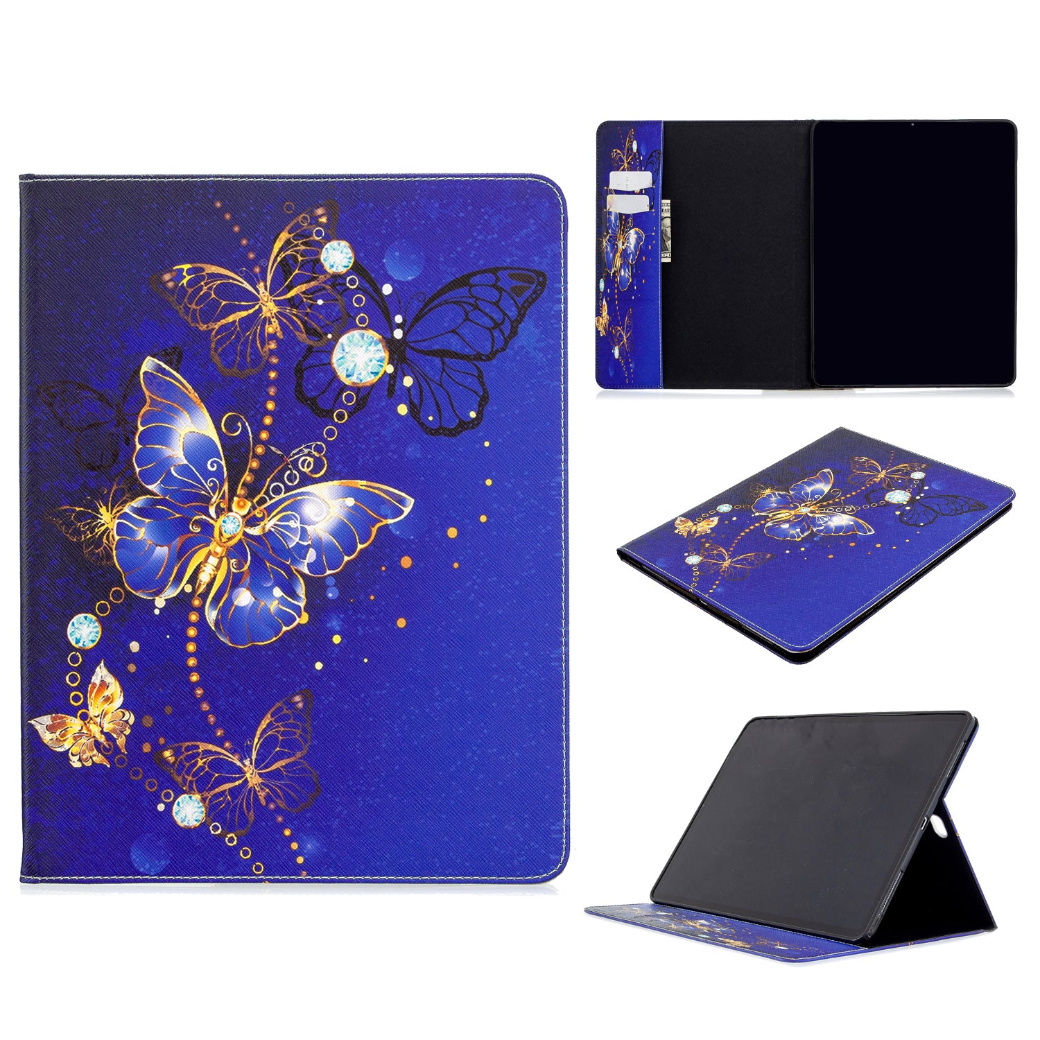 Printing Surface Leather Wallet Stand Case for iPad Pro 12.9-inch (2020)