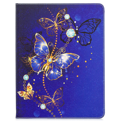 Printing Surface Leather Wallet Stand Case for iPad Pro 12.9-inch (2020)