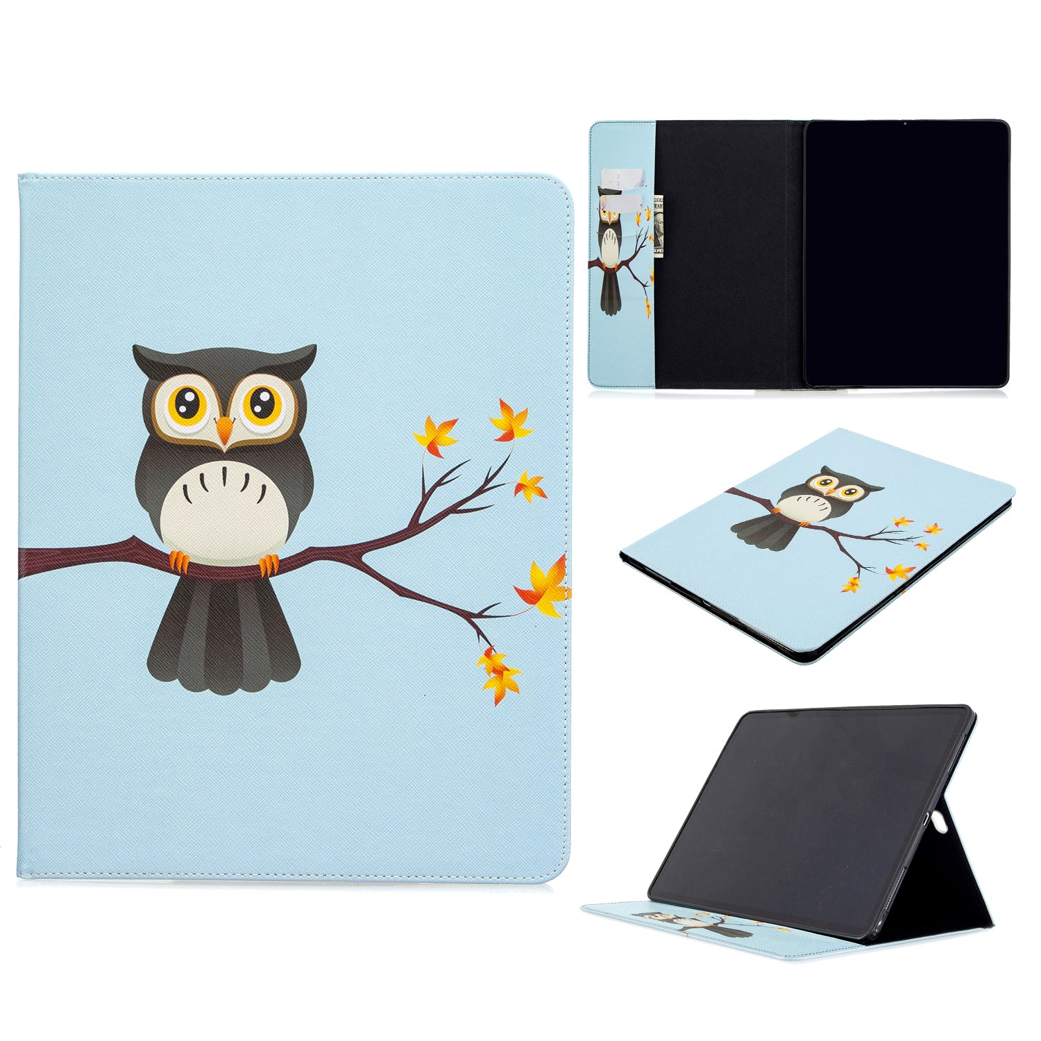 Printing Surface Leather Wallet Stand Case for iPad Pro 12.9-inch (2020)