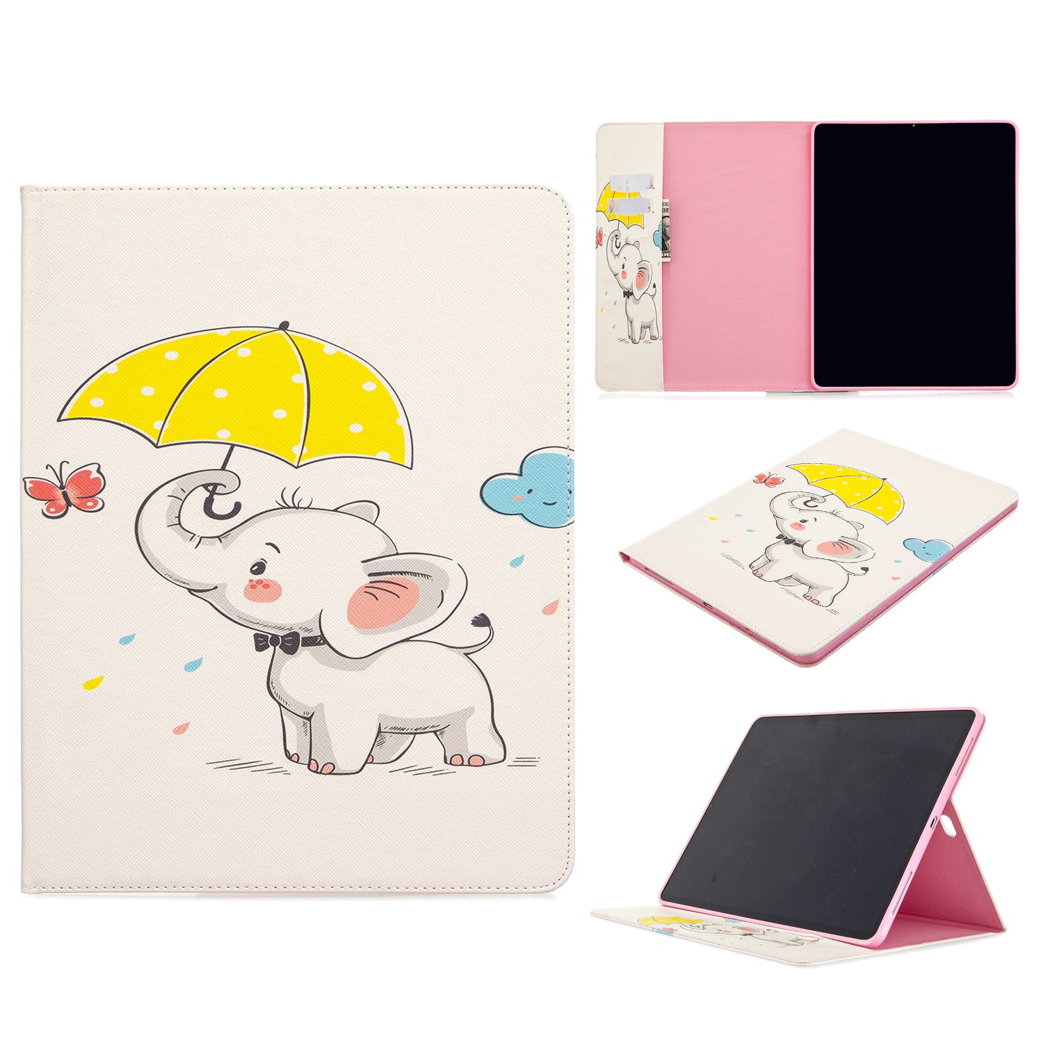 Printing Surface Leather Wallet Stand Case for iPad Pro 12.9-inch (2020)