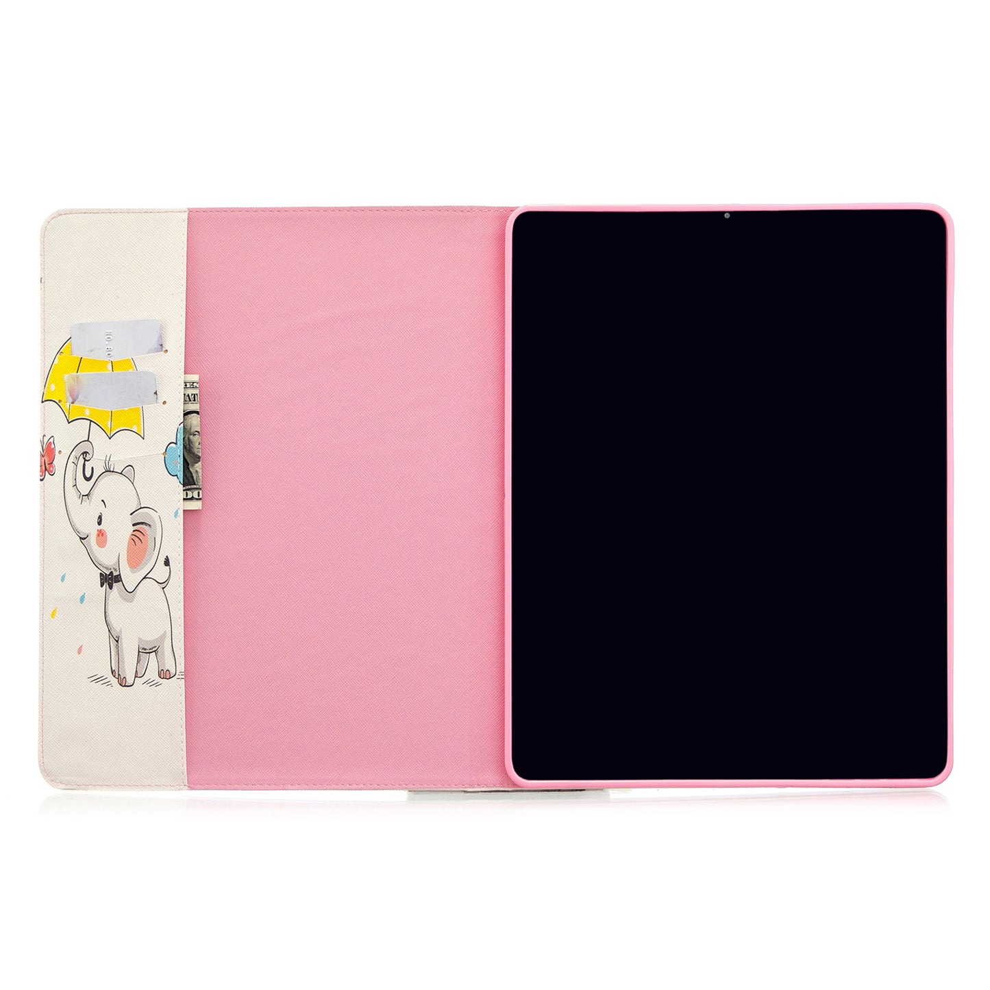 Printing Surface Leather Wallet Stand Case for iPad Pro 12.9-inch (2020)