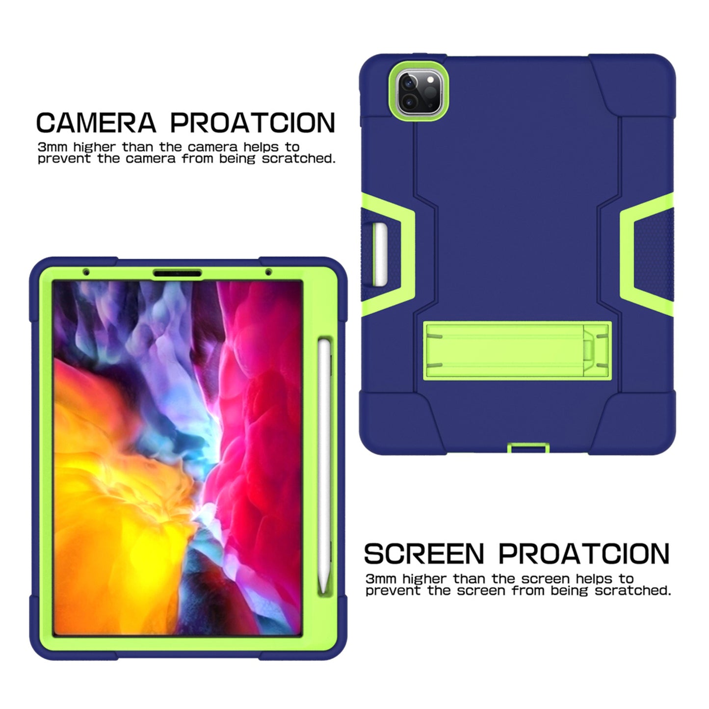 Shockproof TPU + PC Cover with Kickstand for Apple iPad Pro 11-inch (2021)/(2020)/(2018)