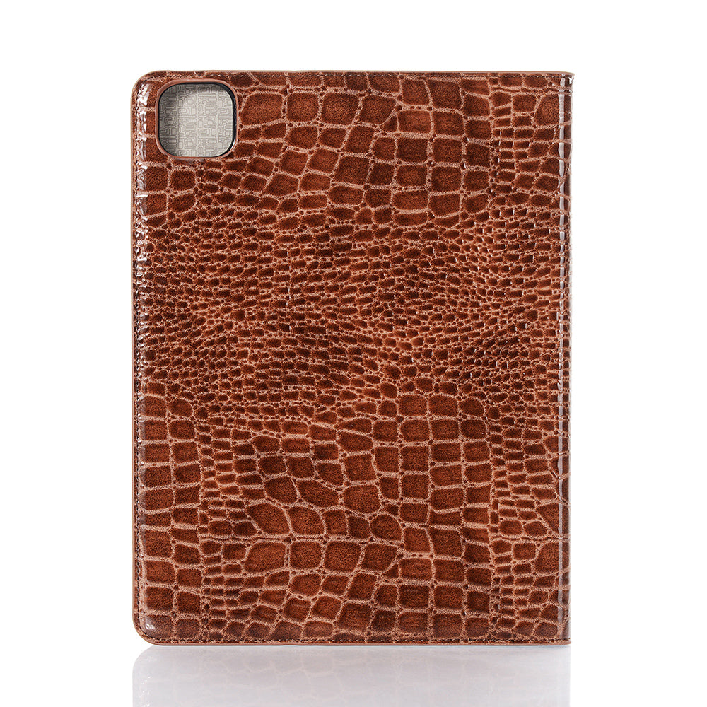 Crocodile Skin Wallet Stand Smart Leather Tablet Casing for iPad Pro 11-inch (2020)