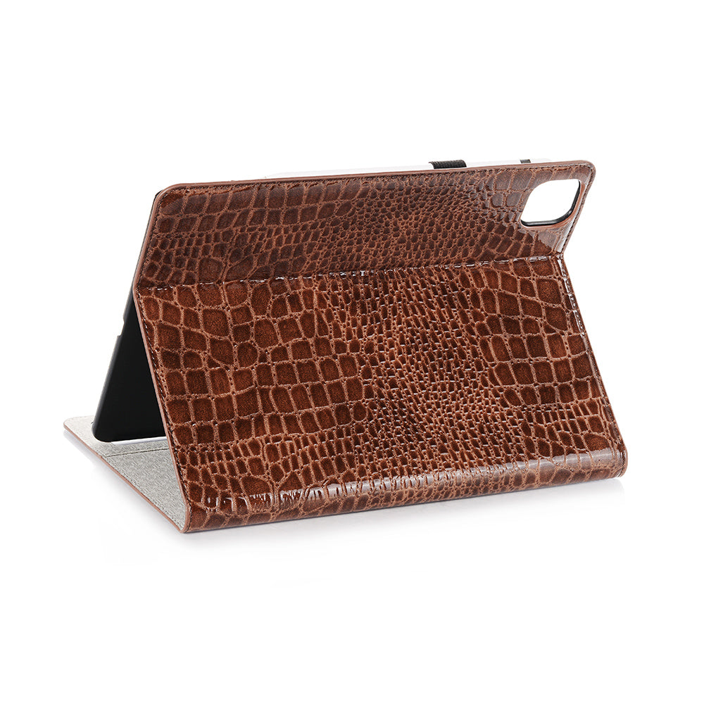 Crocodile Skin Wallet Stand Smart Leather Tablet Casing for iPad Pro 11-inch (2020)