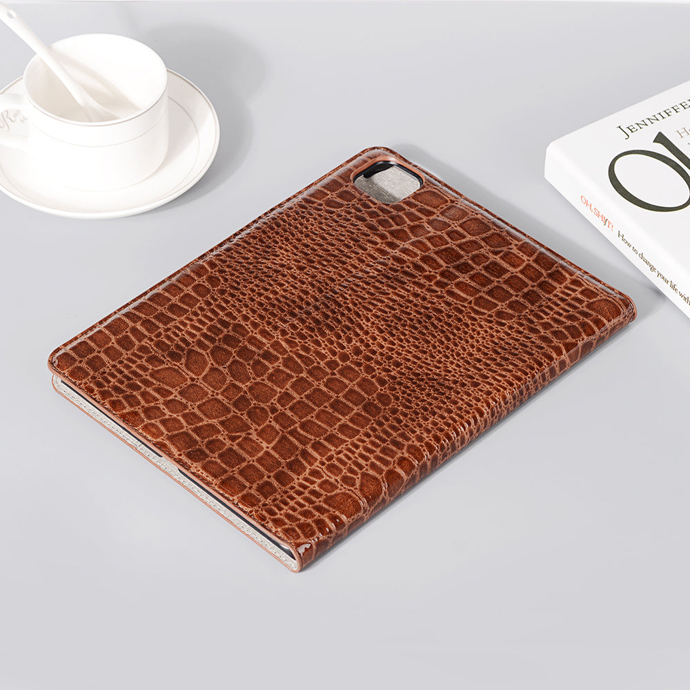 Crocodile Skin Wallet Stand Smart Leather Tablet Casing for iPad Pro 11-inch (2020)