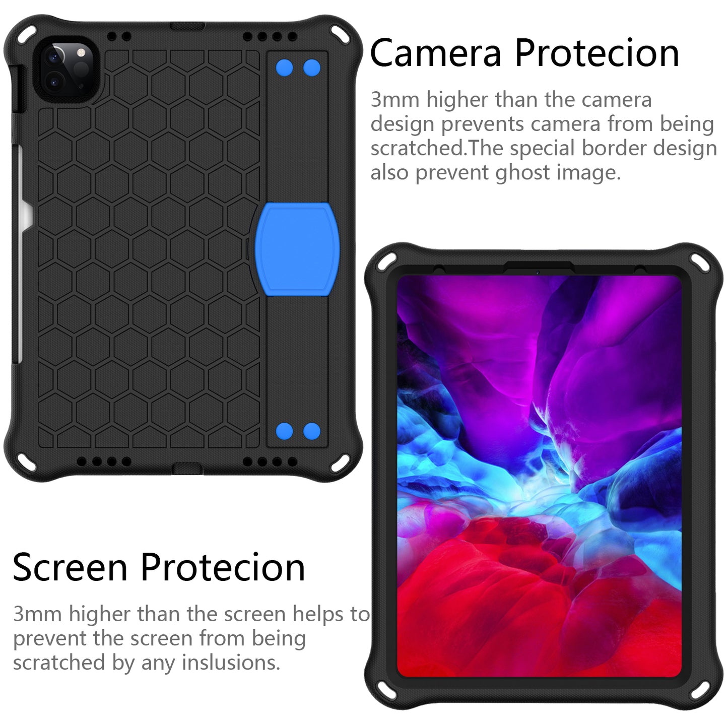 Honeycomb Texture EVA Tablet Shell with Shoulder Strap for iPad Air (2020)/Air (2022)/Pro 11-inch (2021)(2020)(2018)