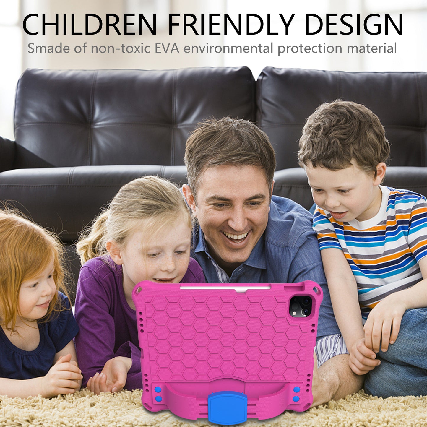 Honeycomb Texture EVA Tablet Shell with Shoulder Strap for iPad Air (2020)/Air (2022)/Pro 11-inch (2021)(2020)(2018)