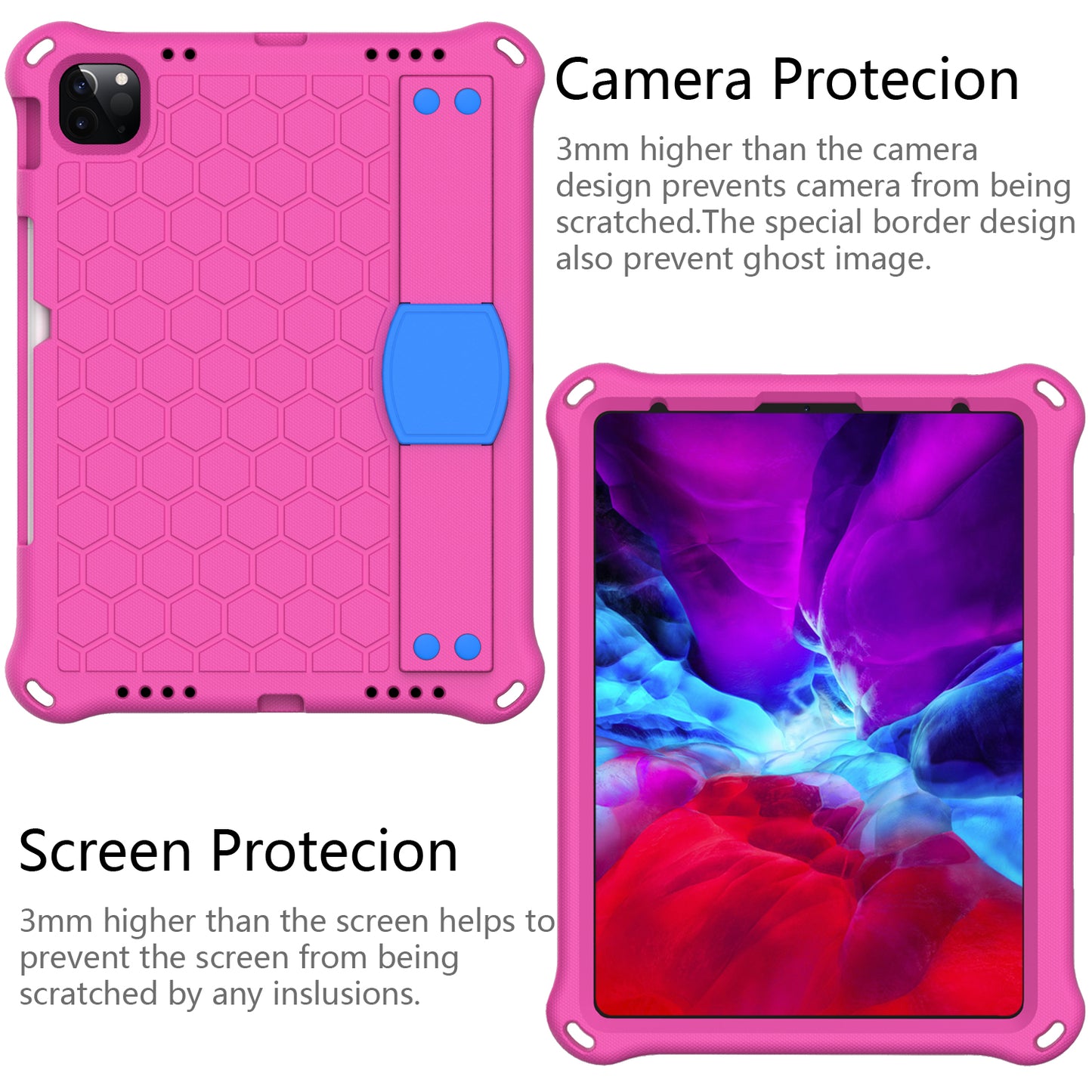 Honeycomb Texture EVA Tablet Shell with Shoulder Strap for iPad Air (2020)/Air (2022)/Pro 11-inch (2021)(2020)(2018)