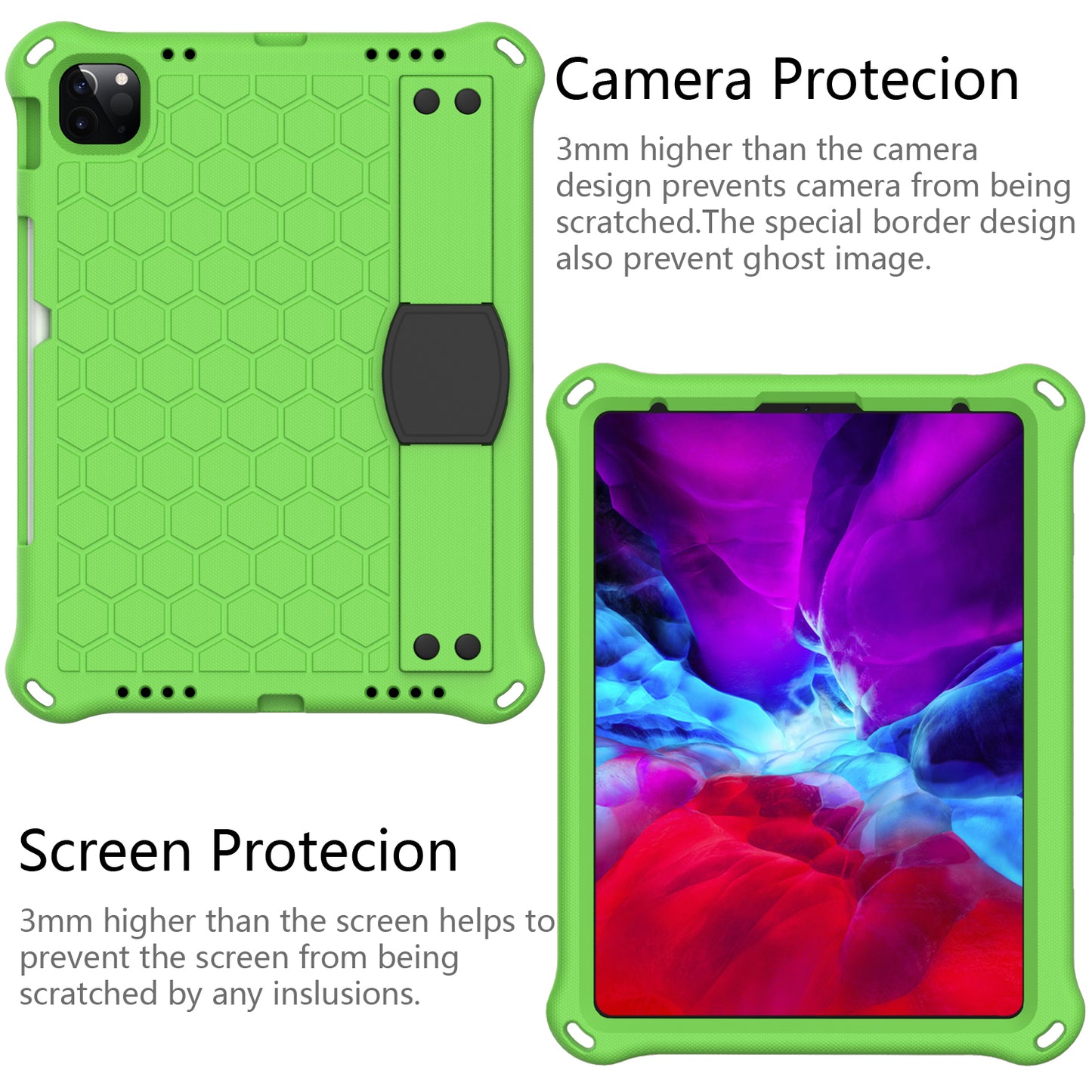 Honeycomb Texture EVA Tablet Shell with Shoulder Strap for iPad Air (2020)/Air (2022)/Pro 11-inch (2021)(2020)(2018)