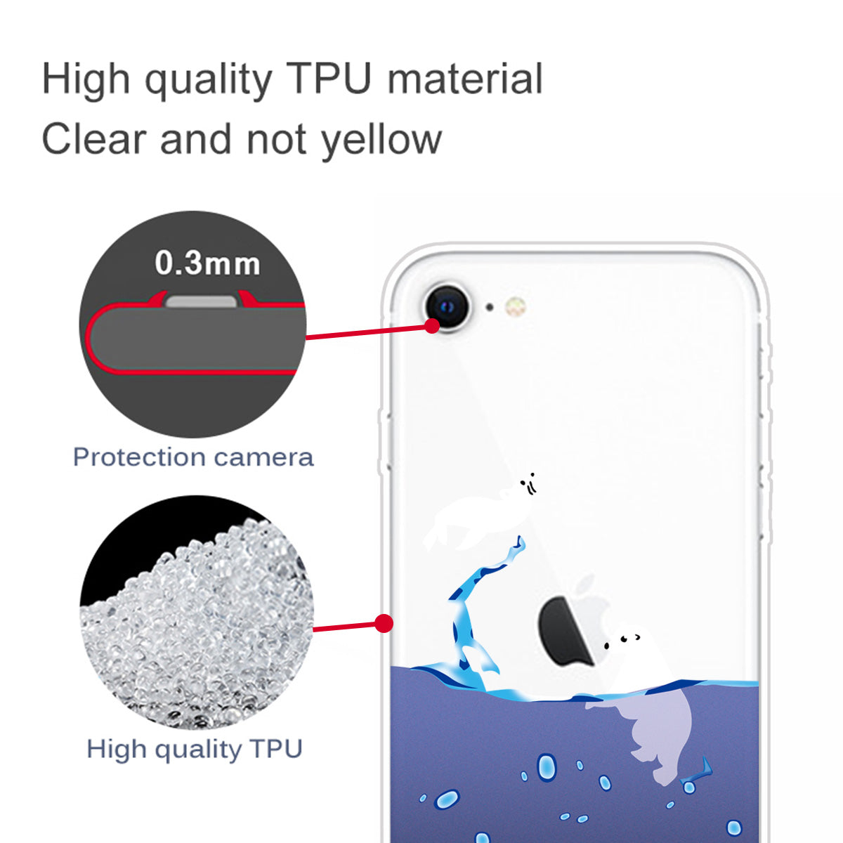 Pattern Printing TPU Soft Phone Cover for iPhone SE (2022)/SE (2020)/8/7 4.7 inch