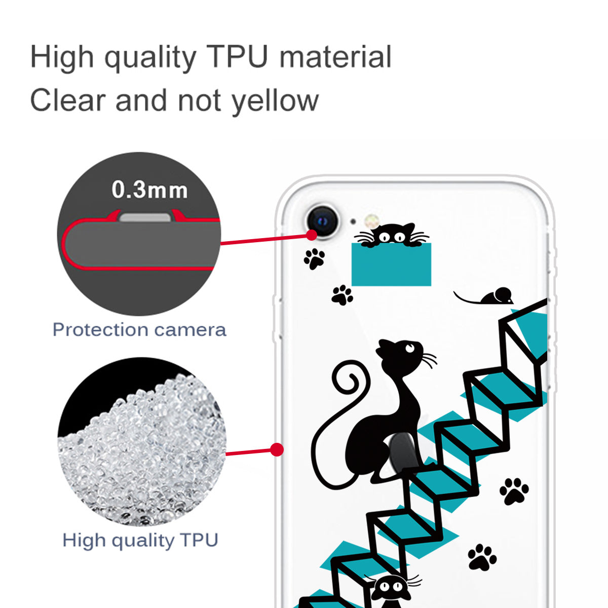 Pattern Printing TPU Soft Phone Cover for iPhone SE (2022)/SE (2020)/8/7 4.7 inch