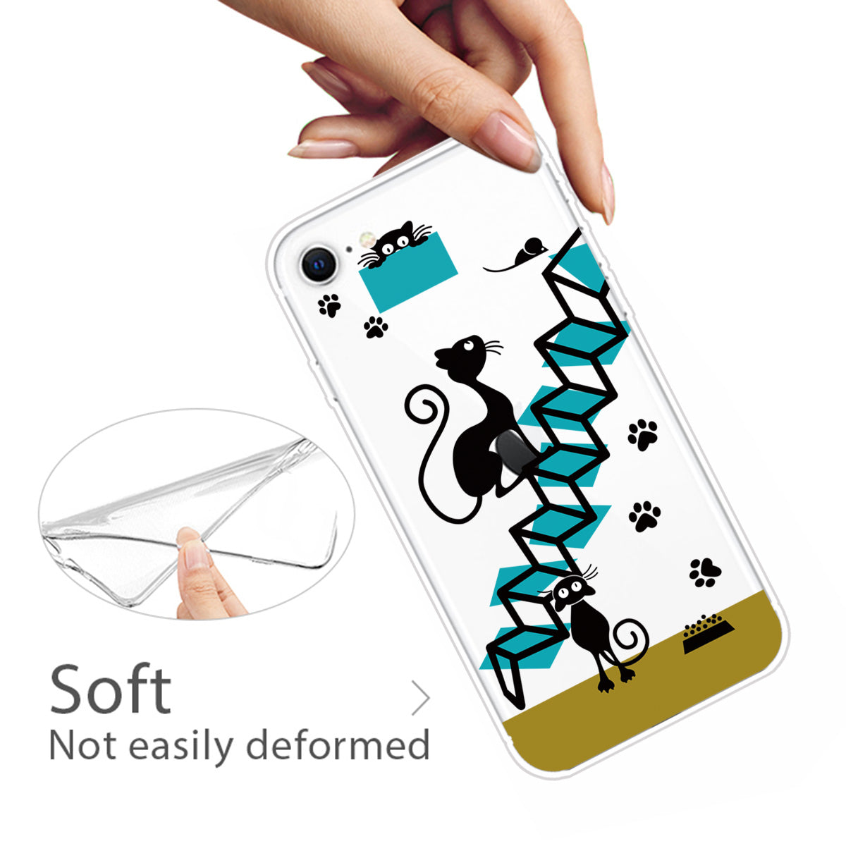 Pattern Printing TPU Soft Phone Cover for iPhone SE (2022)/SE (2020)/8/7 4.7 inch