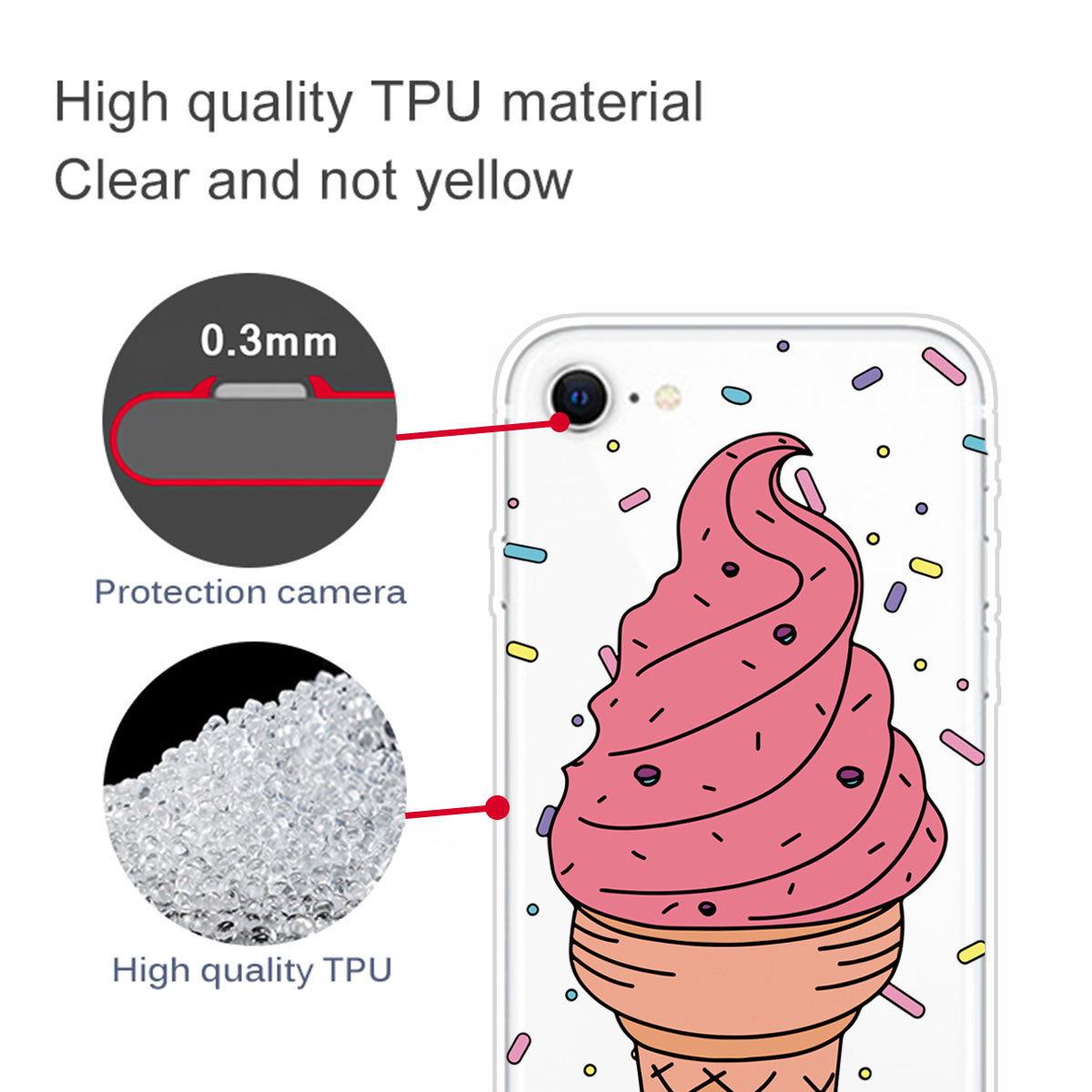 Pattern Printing TPU Soft Phone Cover for iPhone SE (2022)/SE (2020)/8/7 4.7 inch