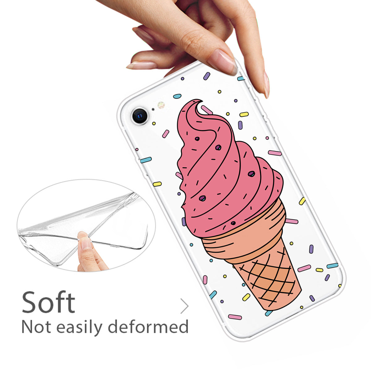 Pattern Printing TPU Soft Phone Cover for iPhone SE (2022)/SE (2020)/8/7 4.7 inch