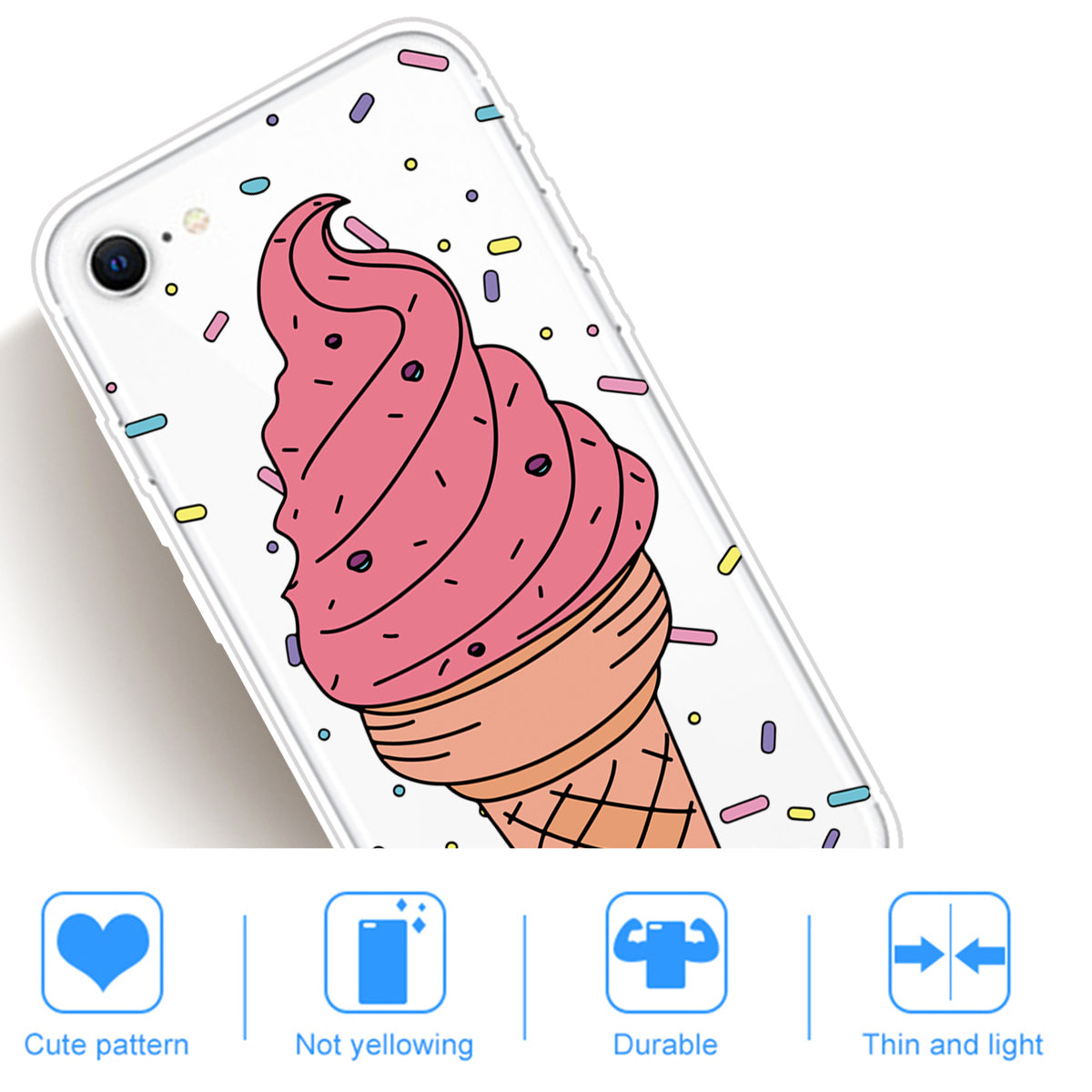 Pattern Printing TPU Soft Phone Cover for iPhone SE (2022)/SE (2020)/8/7 4.7 inch