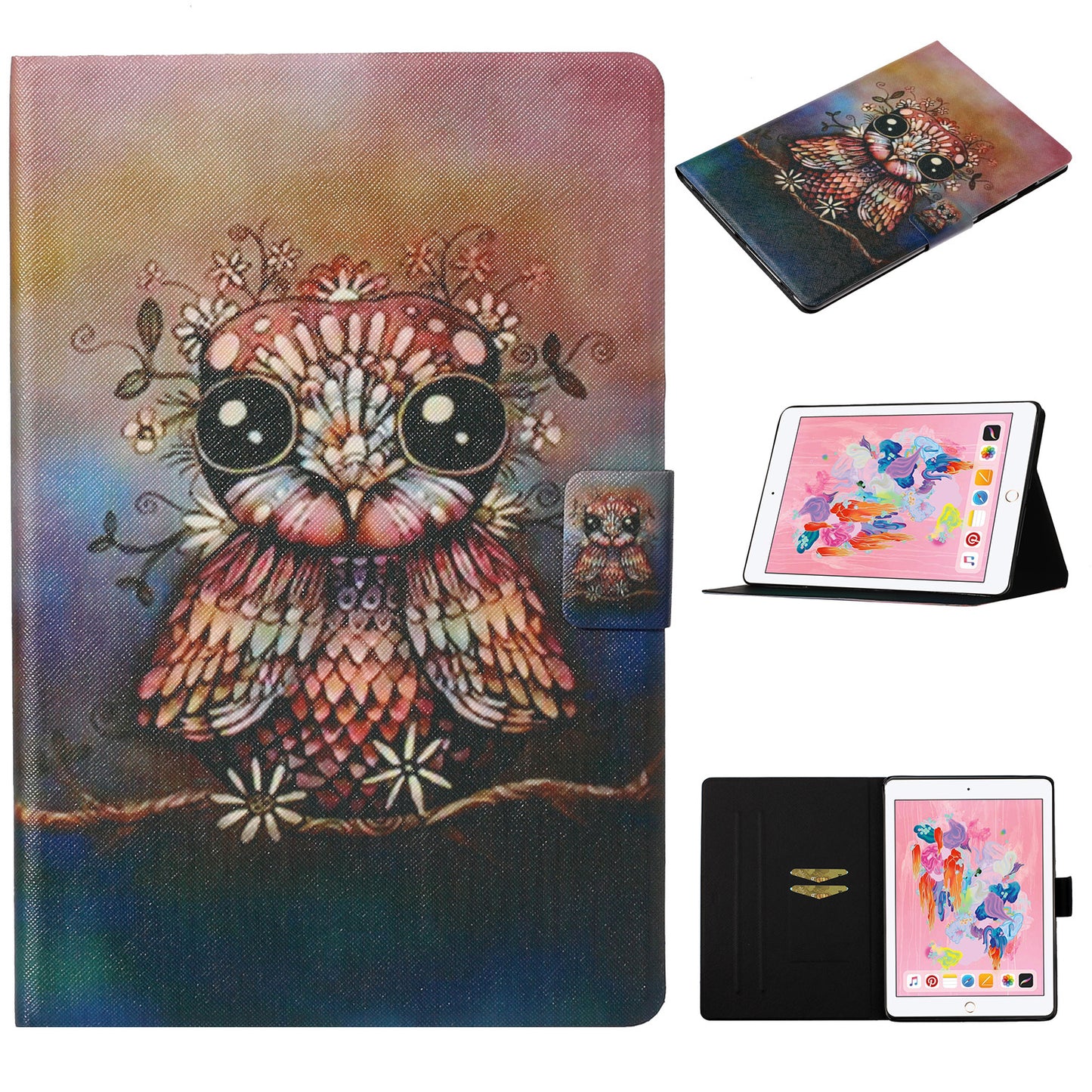 Pattern Printing Card Slots Flip Leather Tablet Cover for iPad Air 10.5 inch (2019)/iPad 10.2 (2021)/(2020)/(2019)