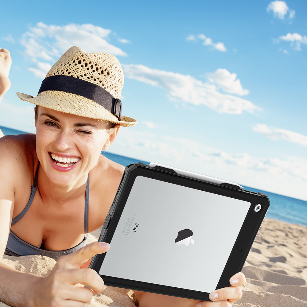 IP68 Waterproof Drop-proof Dust-proof Tablet Cover Swimming Rafting Protective Case for iPad 10.2 (2021)/(2020)/(2019)